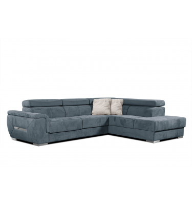 Ecksofa rechts mit verstellbaren Kopfstützen 5-Sitzer KELTE