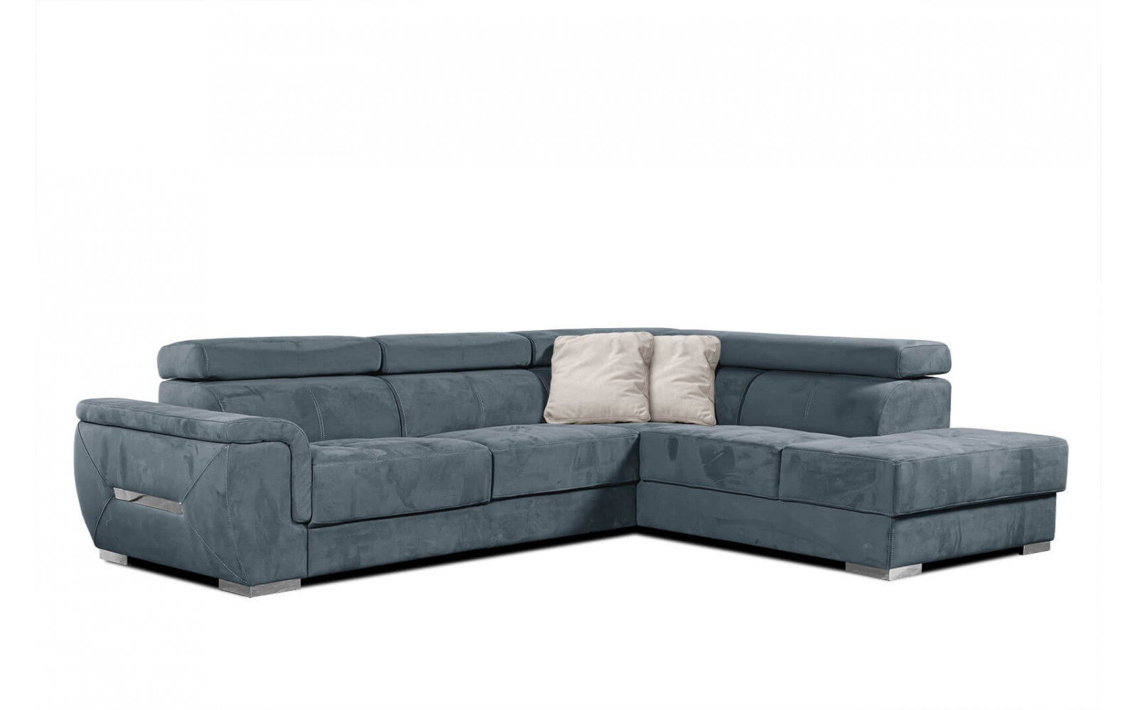 Ecksofa rechts mit verstellbaren Kopfstützen 5-Sitzer KELTE