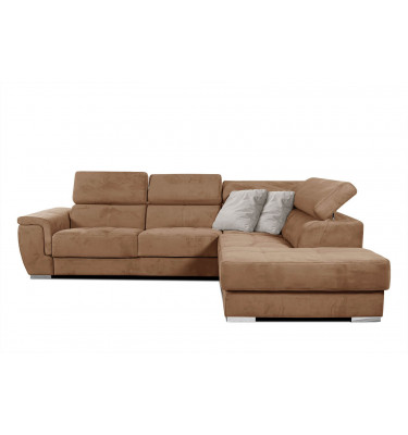 Ecksofa rechts mit verstellbaren Kopfstützen 5-Sitzer KELTE