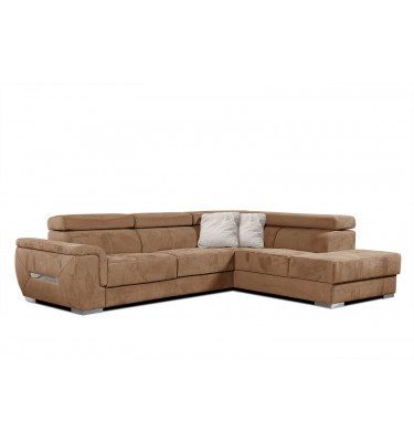 Ecksofa rechts mit verstellbaren Kopfstützen 5-Sitzer KELTE