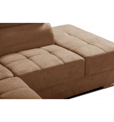 Ecksofa rechts mit verstellbaren Kopfstützen 5-Sitzer KELTE