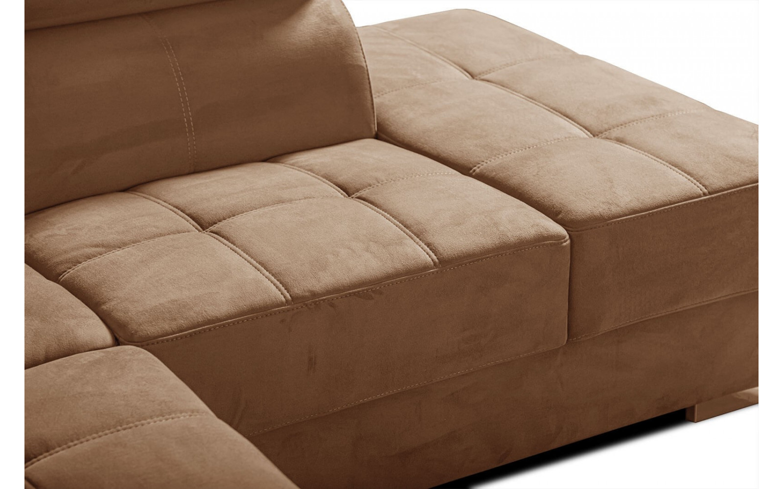 Ecksofa rechts mit verstellbaren Kopfstützen 5-Sitzer KELTE