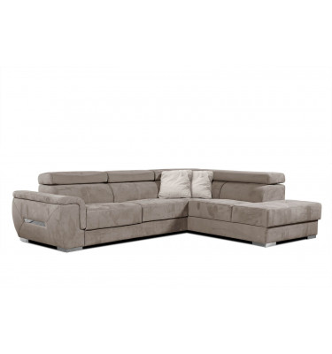 Ecksofa rechts mit verstellbaren Kopfstützen 5-Sitzer KELTE