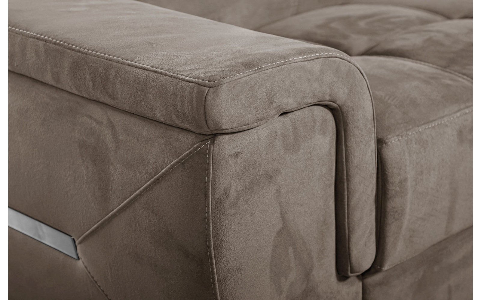 Ecksofa rechts mit verstellbaren Kopfstützen 5-Sitzer KELTE