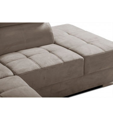 Ecksofa rechts mit verstellbaren Kopfstützen 5-Sitzer KELTE