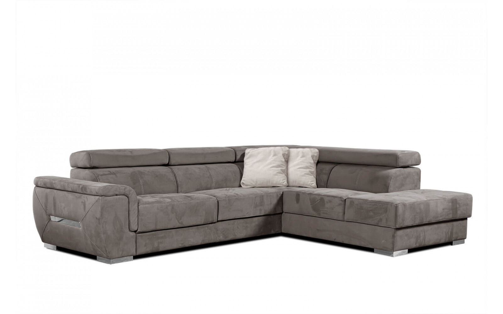 Ecksofa rechts mit verstellbaren Kopfstützen 5-Sitzer KELTE