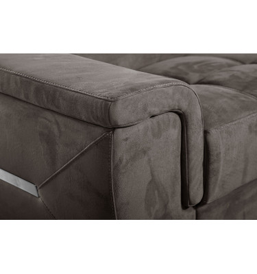 Ecksofa rechts mit verstellbaren Kopfstützen 5-Sitzer KELTE