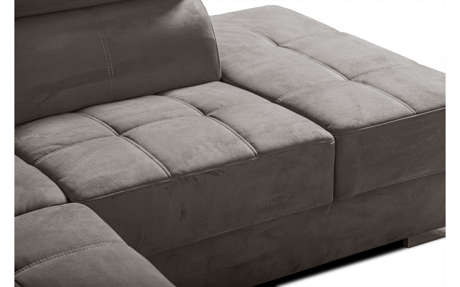 Ecksofa rechts mit verstellbaren Kopfstützen 5-Sitzer KELTE