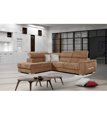 Ecksofa 5-Sitzer links Kelte | Mit verstellbaren Kopfstützen | Wozimo