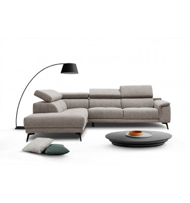 Ecksofa 5-Sitzer links Fiero | Mit verstellbaren Kopfstützen | Wozimo