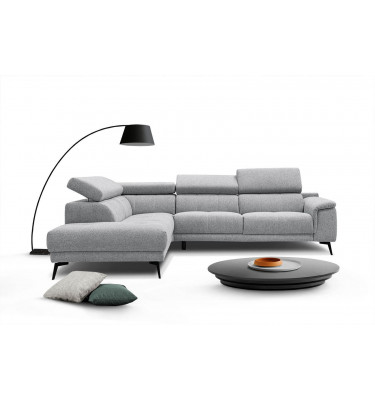 Ecksofa 5-Sitzer links Fiero | Mit verstellbaren Kopfstützen | Wozimo