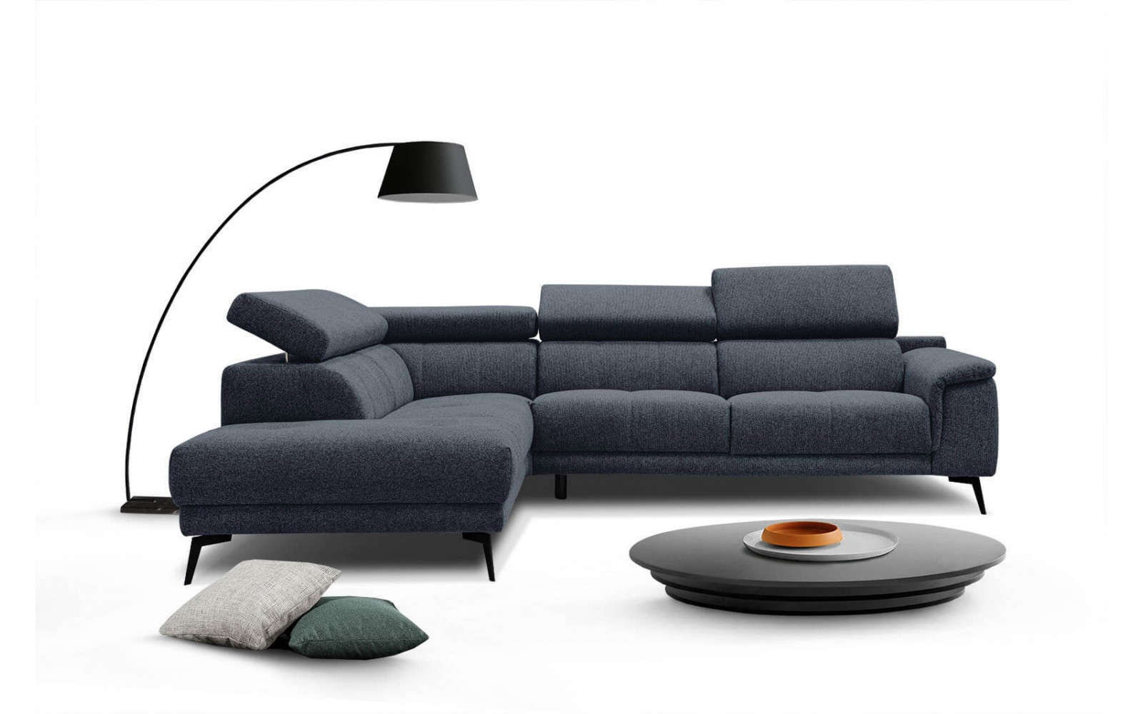 Ecksofa 5-Sitzer links Fiero | Mit verstellbaren Kopfstützen | Wozimo