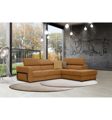 Ecksofa 5-Sitzer rechts Bergo | Mit verstellbaren Kopfstützen | Wozimo