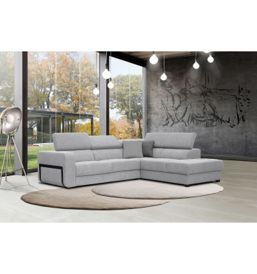 Ecksofa 5-Sitzer rechts Bergo | Mit verstellbaren Kopfstützen | Wozimo