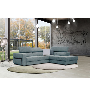 Ecksofa 5-Sitzer rechts Bergo | Mit verstellbaren Kopfstützen | Wozimo