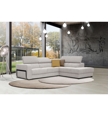 Ecksofa 5-Sitzer rechts Bergo | Mit verstellbaren Kopfstützen | Wozimo