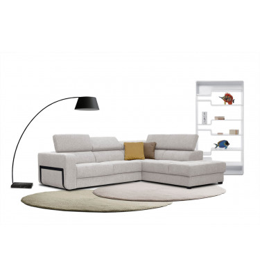 Ecksofa 5-Sitzer rechts Bergo | Mit verstellbaren Kopfstützen | Wozimo