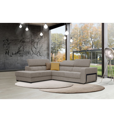 Ecksofa 5-Sitzer links Bergo | Mit verstellbaren Kopfstützen | Wozimo