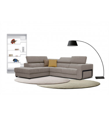 Ecksofa 5-Sitzer links Bergo | Mit verstellbaren Kopfstützen | Wozimo