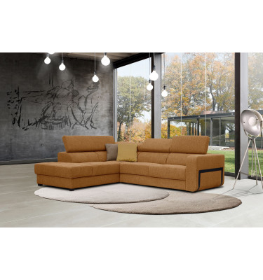 Ecksofa 5-Sitzer links Bergo | Mit verstellbaren Kopfstützen | Wozimo