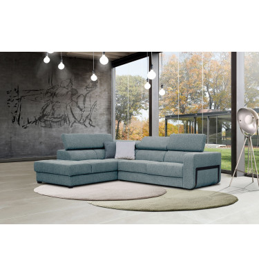 Ecksofa 5-Sitzer links Bergo | Mit verstellbaren Kopfstützen | Wozimo