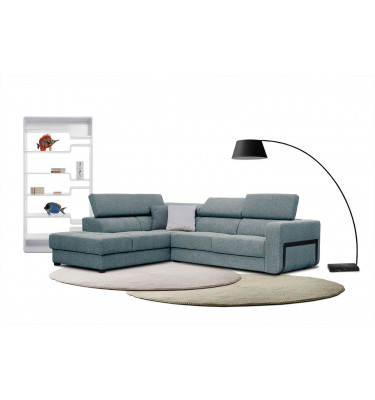 Ecksofa 5-Sitzer links Bergo | Mit verstellbaren Kopfstützen | Wozimo