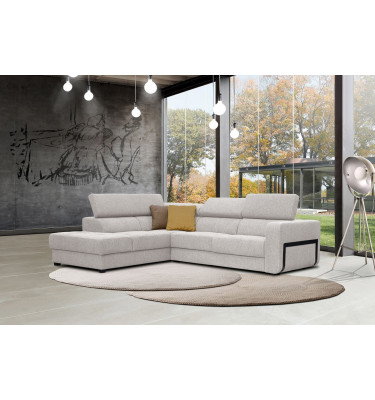 Ecksofa 5-Sitzer links Bergo | Mit verstellbaren Kopfstützen | Wozimo