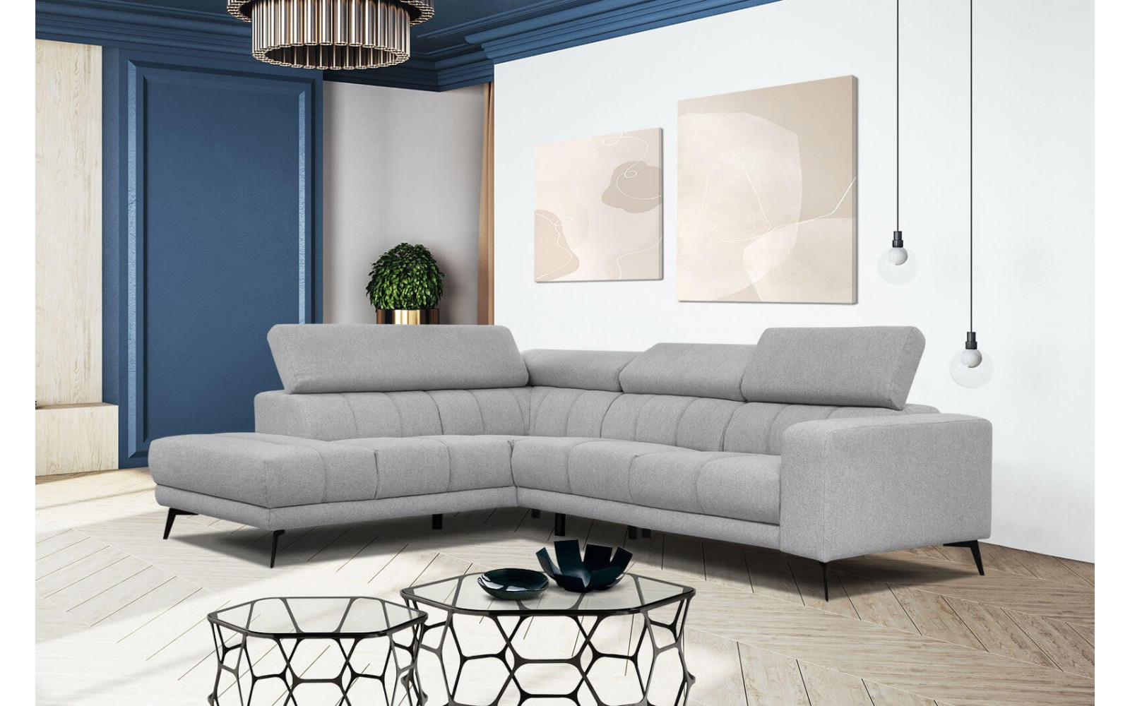 Ecksofa 5-Sitzer links Morello | Mit verstellbaren Kopfstützen | Wozimo