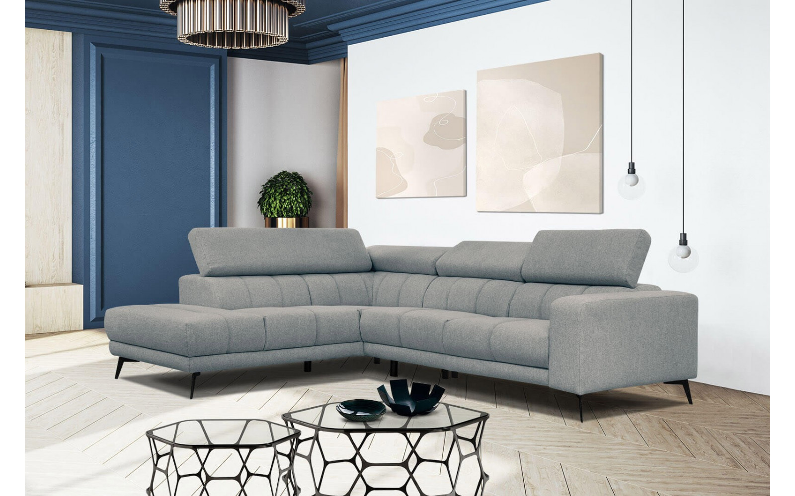 Ecksofa 5-Sitzer links Morello | Mit verstellbaren Kopfstützen | Wozimo