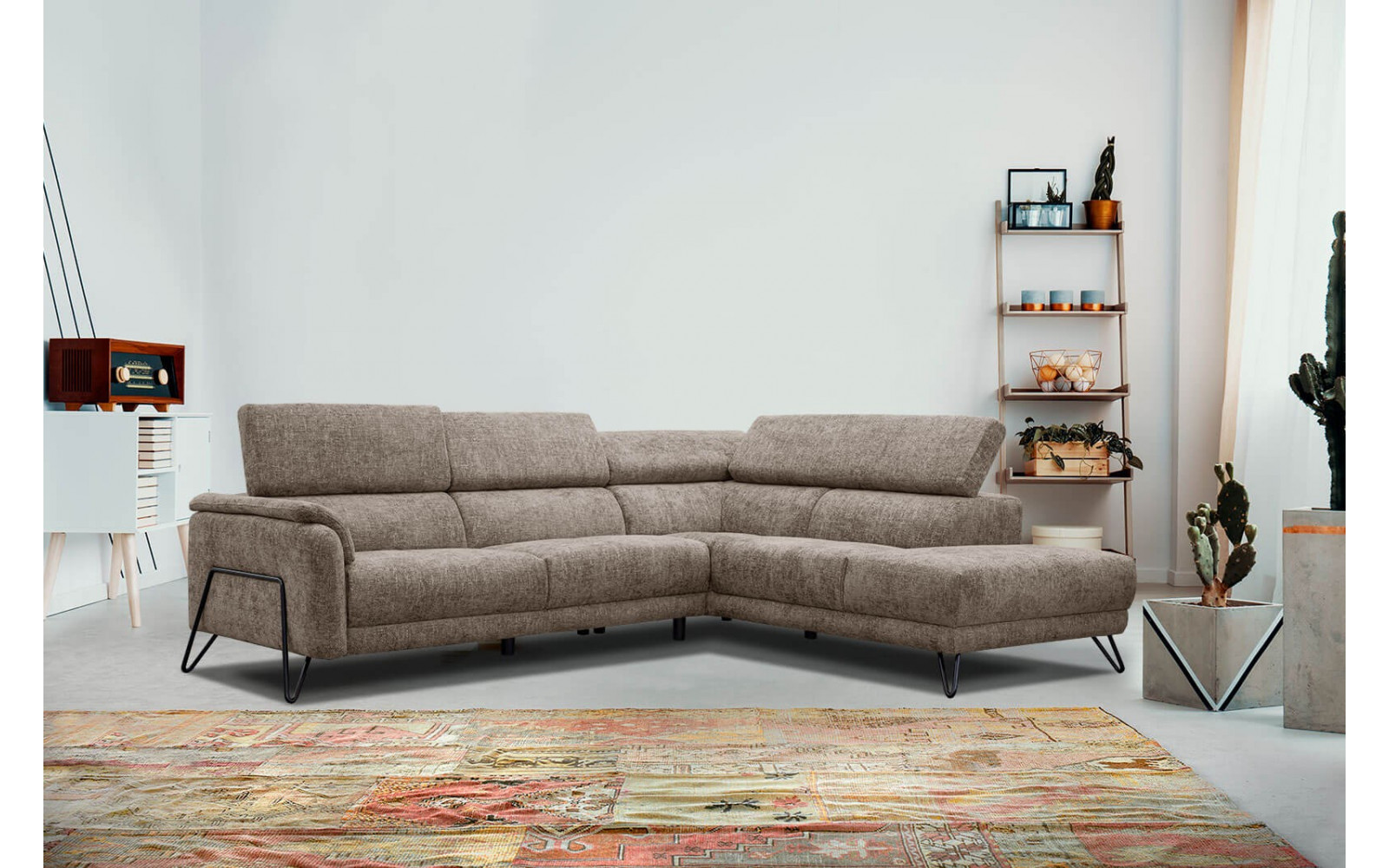 Ecksofa 5-Sitzer rechts Roden | Mit verstellbaren Kopfstützen | Wozimo