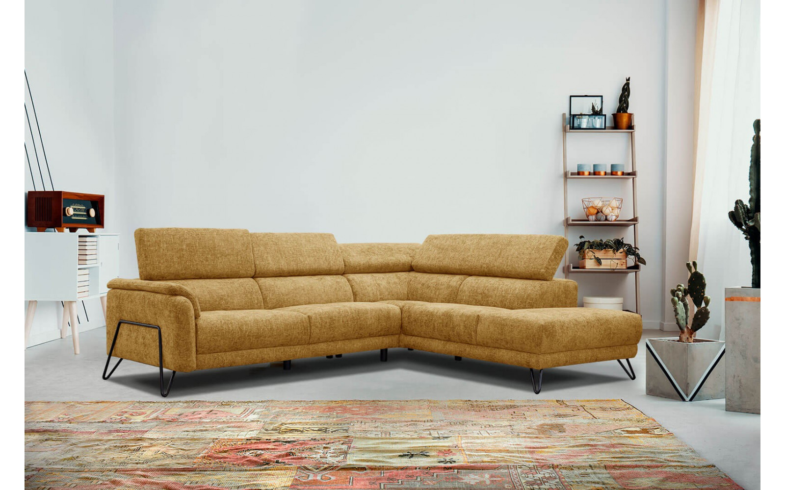 Ecksofa 5-Sitzer rechts Roden | Mit verstellbaren Kopfstützen | Wozimo