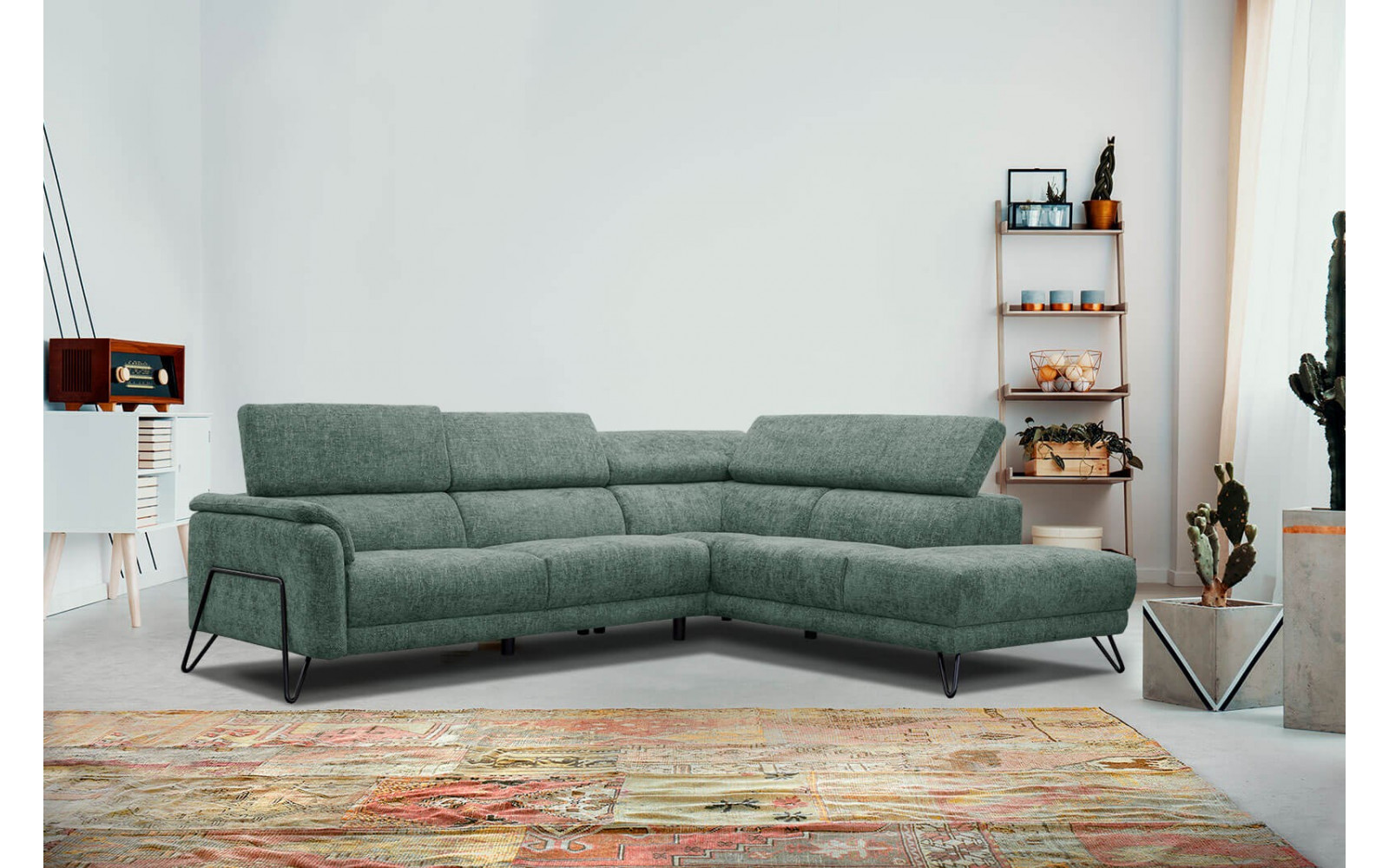 Ecksofa 5-Sitzer rechts Roden | Mit verstellbaren Kopfstützen | Wozimo