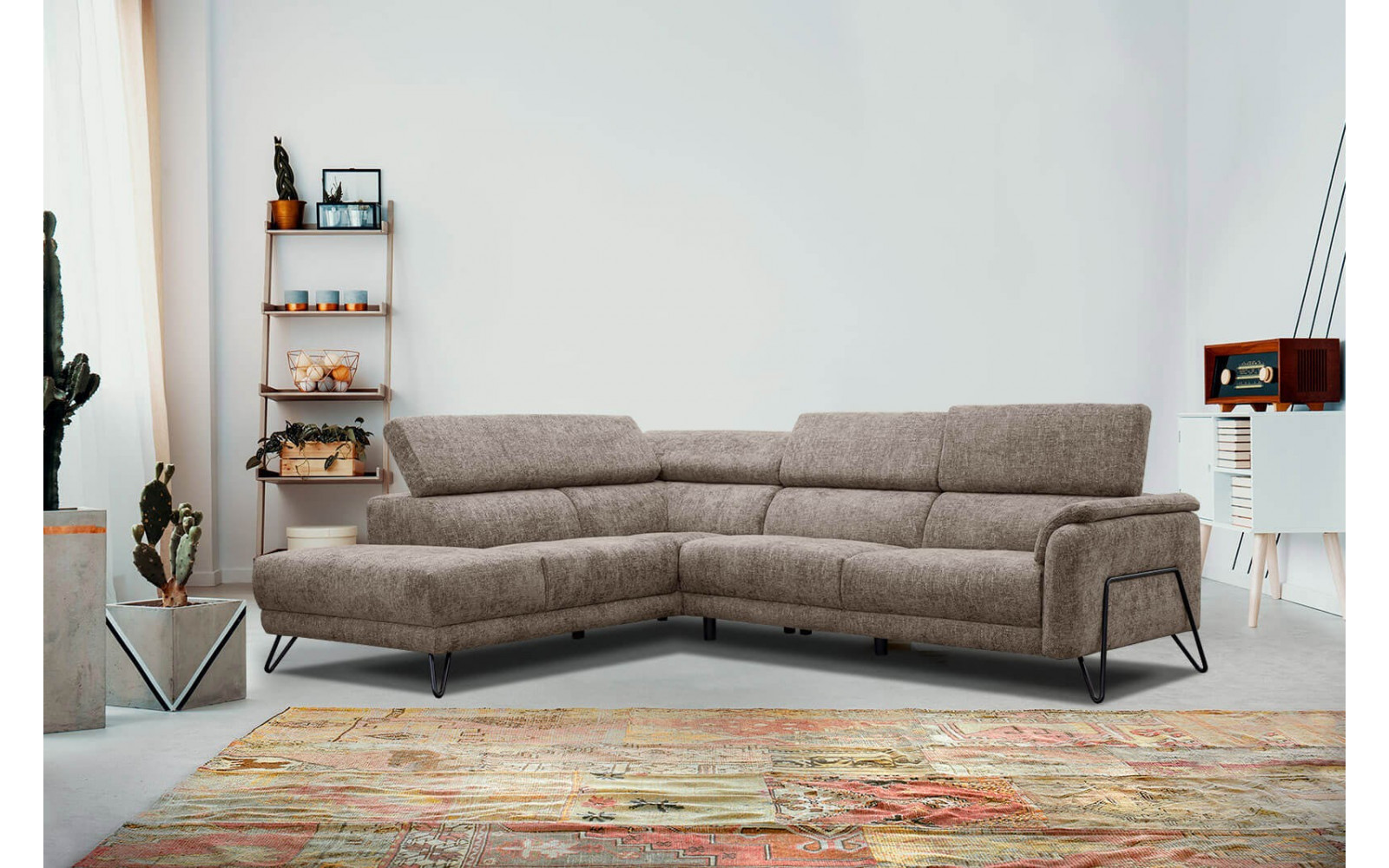 Ecksofa 5-Sitzer links Roden | Mit verstellbaren Kopfstützen | Wozimo