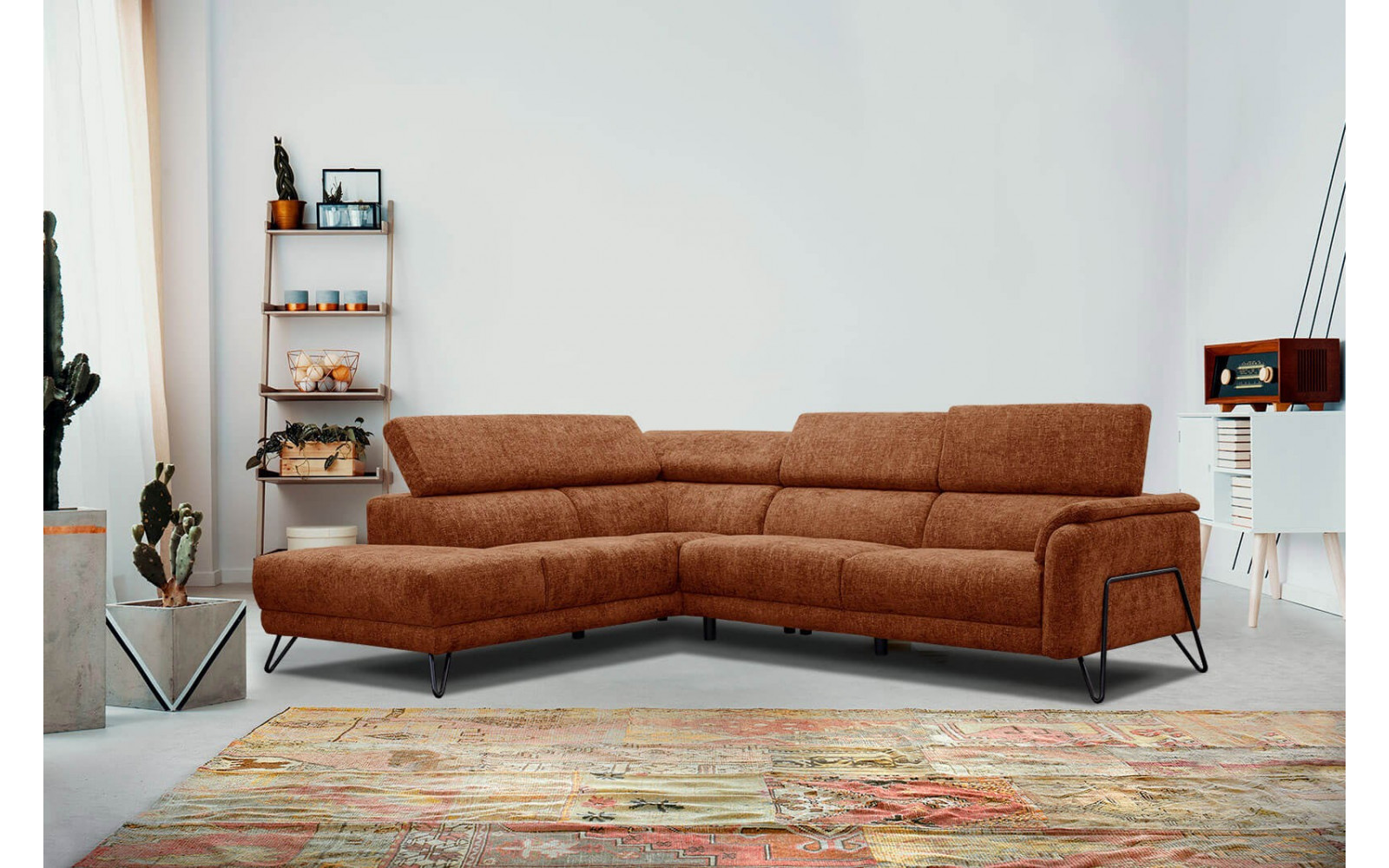 Ecksofa 5-Sitzer links Roden | Mit verstellbaren Kopfstützen | Wozimo