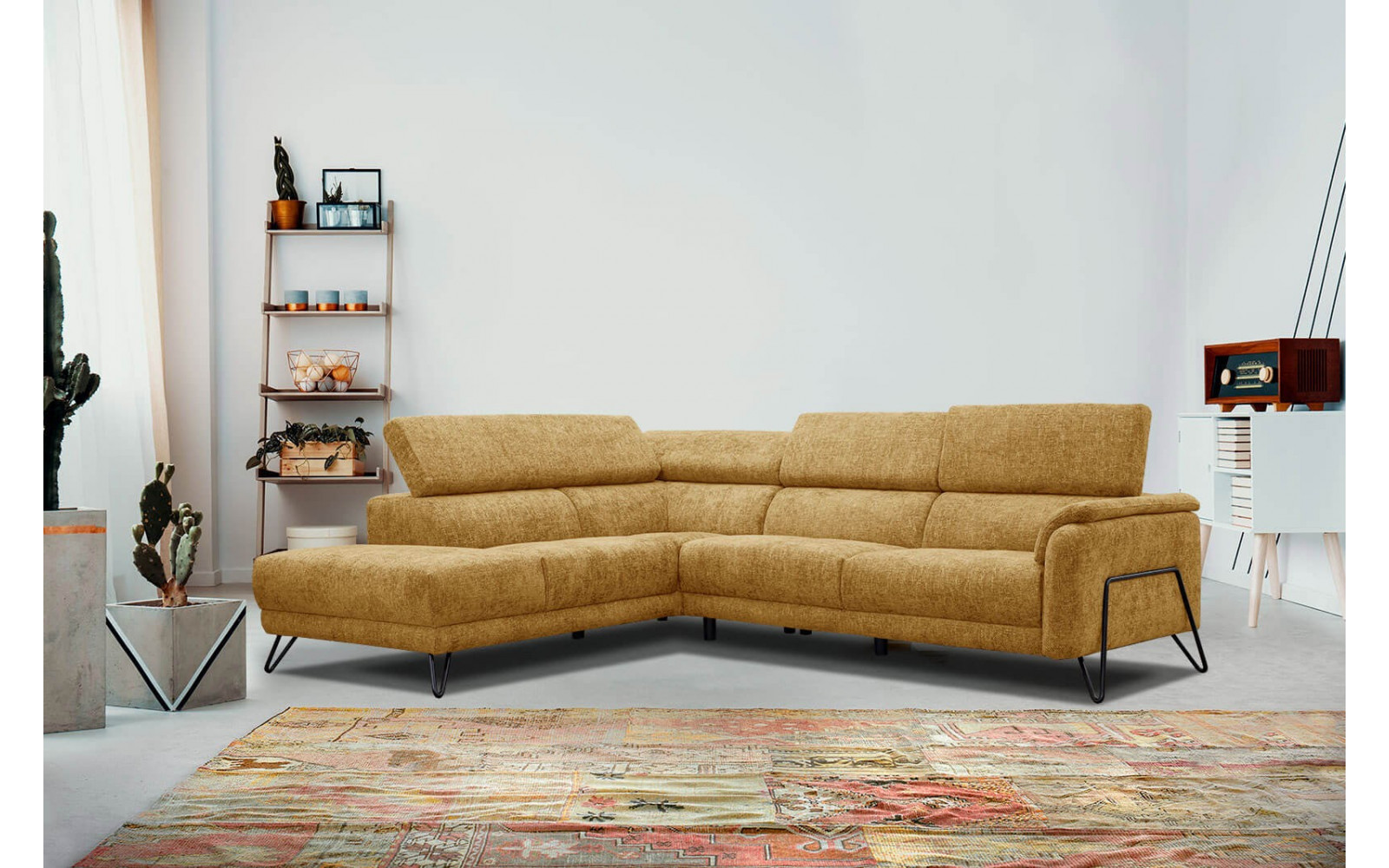 Ecksofa 5-Sitzer links Roden | Mit verstellbaren Kopfstützen | Wozimo