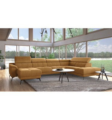 FIERO Ecksofa in Orange (Arano 07) – Lebendiges Orange für moderne Räume.
