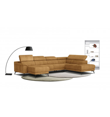 FIERO Ecksofa in Orange (Arano 07) – Lebendiges Orange für moderne Räume.