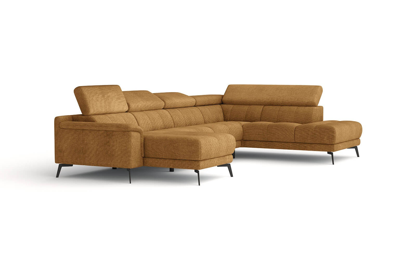 FIERO Ecksofa in Orange (Arano 07) – Lebendiges Orange für moderne Räume.