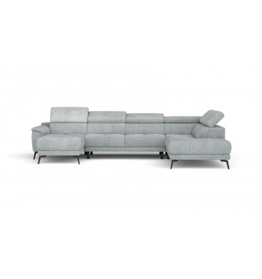 FIERO Ecksofa in Silbergrau (Arano 09) – Zeitloses Silbergrau für edlen Stil.