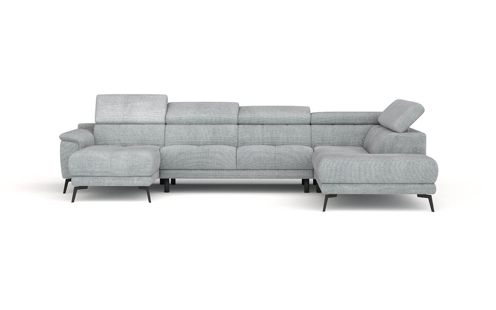 FIERO Ecksofa in Silbergrau (Arano 09) – Zeitloses Silbergrau für edlen Stil.