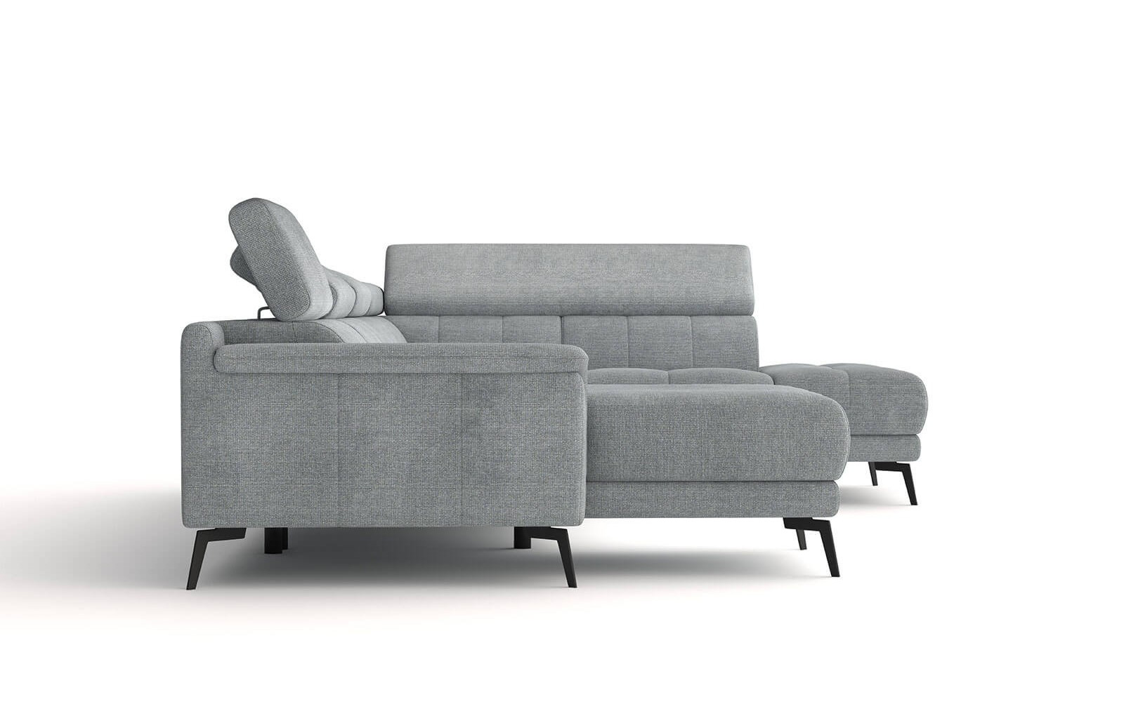 FIERO Ecksofa in Silbergrau (Arano 09) – Zeitloses Silbergrau für edlen Stil.