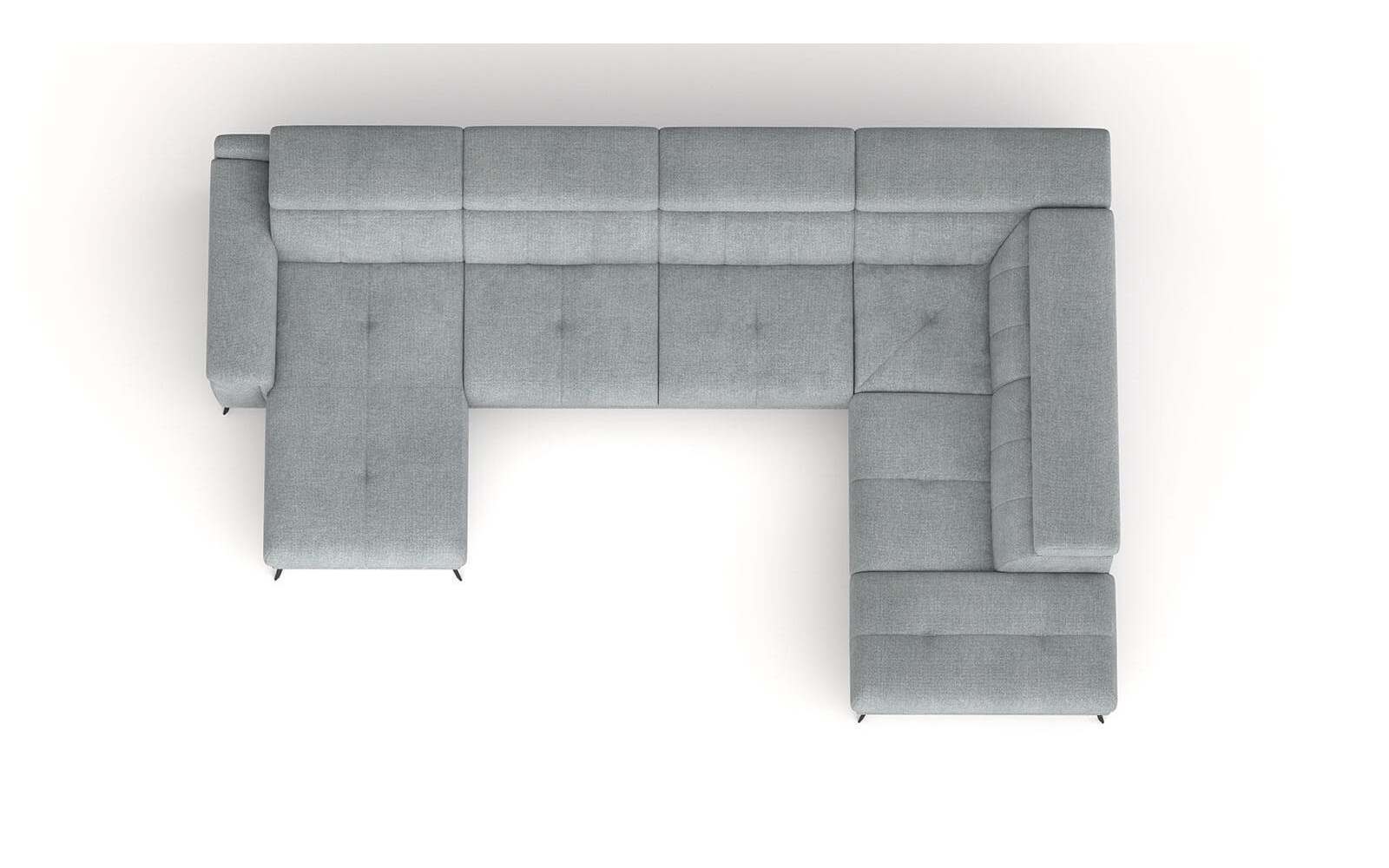 FIERO Ecksofa in Silbergrau (Arano 09) – Zeitloses Silbergrau für edlen Stil.