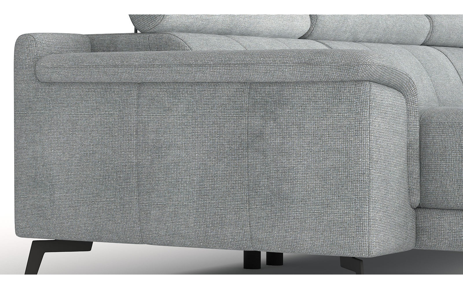 FIERO Ecksofa in Silbergrau (Arano 09) – Zeitloses Silbergrau für edlen Stil.