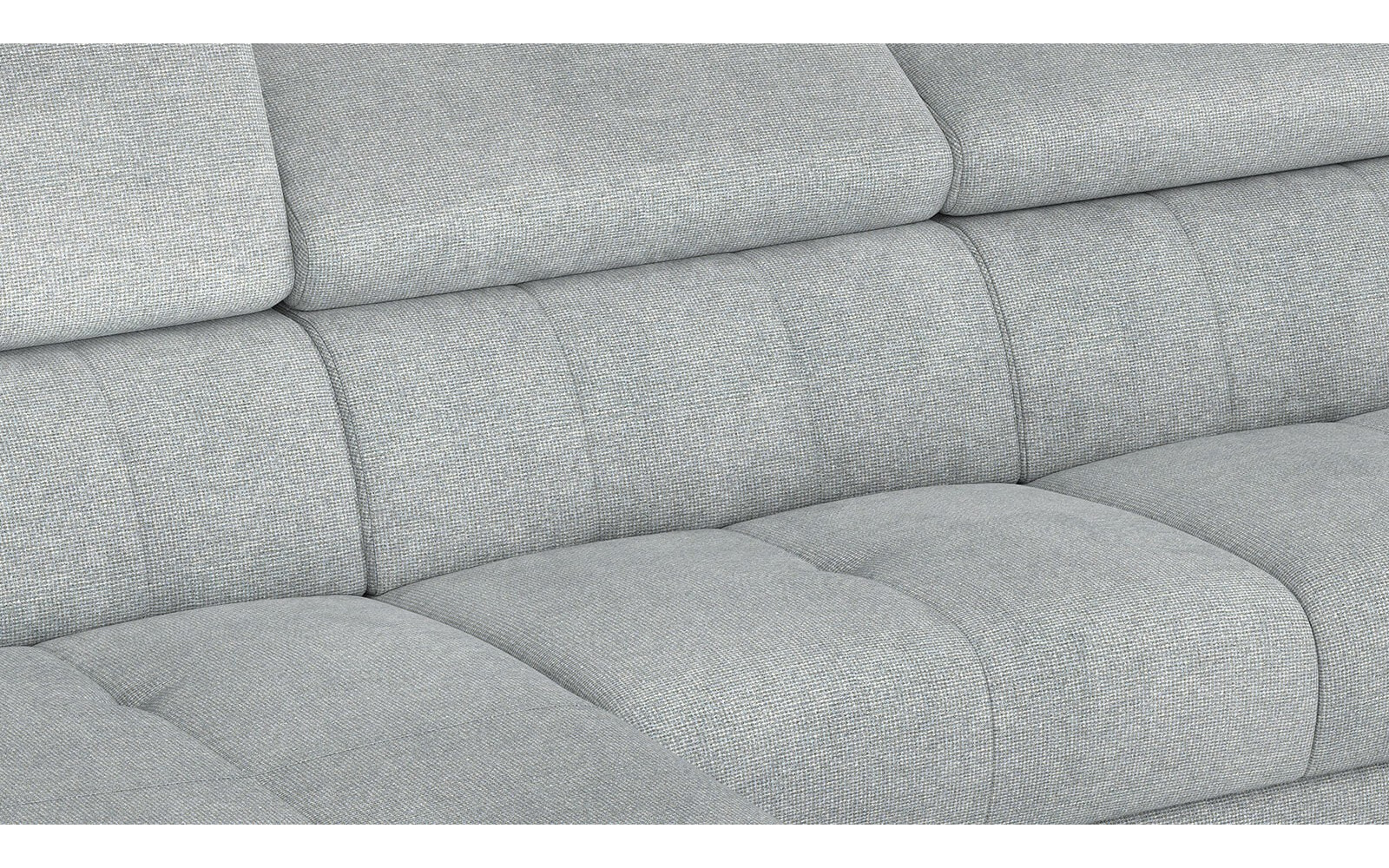 FIERO Ecksofa in Silbergrau (Arano 09) – Zeitloses Silbergrau für edlen Stil.