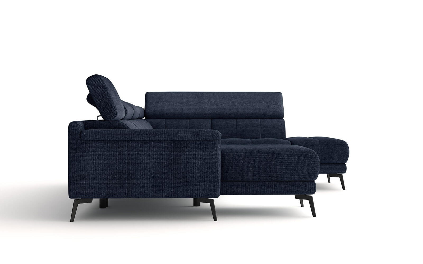 FIERO U-Form Ecksofa in Marineblau (Arano 12) – Tiefer Komfort in klassischem Marineblau.