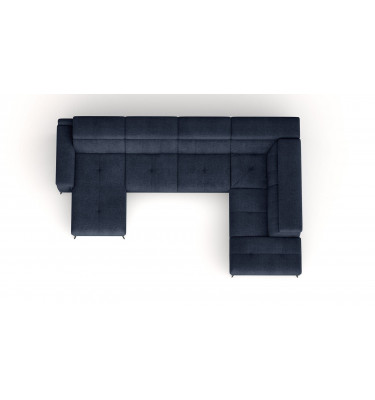 FIERO U-Form Ecksofa in Marineblau (Arano 12) – Tiefer Komfort in klassischem Marineblau.