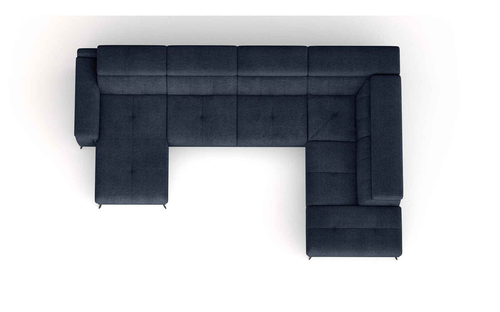 FIERO U-Form Ecksofa in Marineblau (Arano 12) – Tiefer Komfort in klassischem Marineblau.