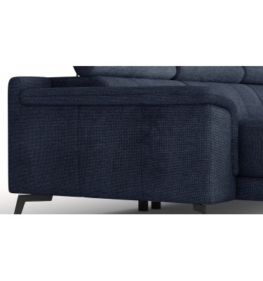 FIERO U-Form Ecksofa in Marineblau (Arano 12) – Tiefer Komfort in klassischem Marineblau.