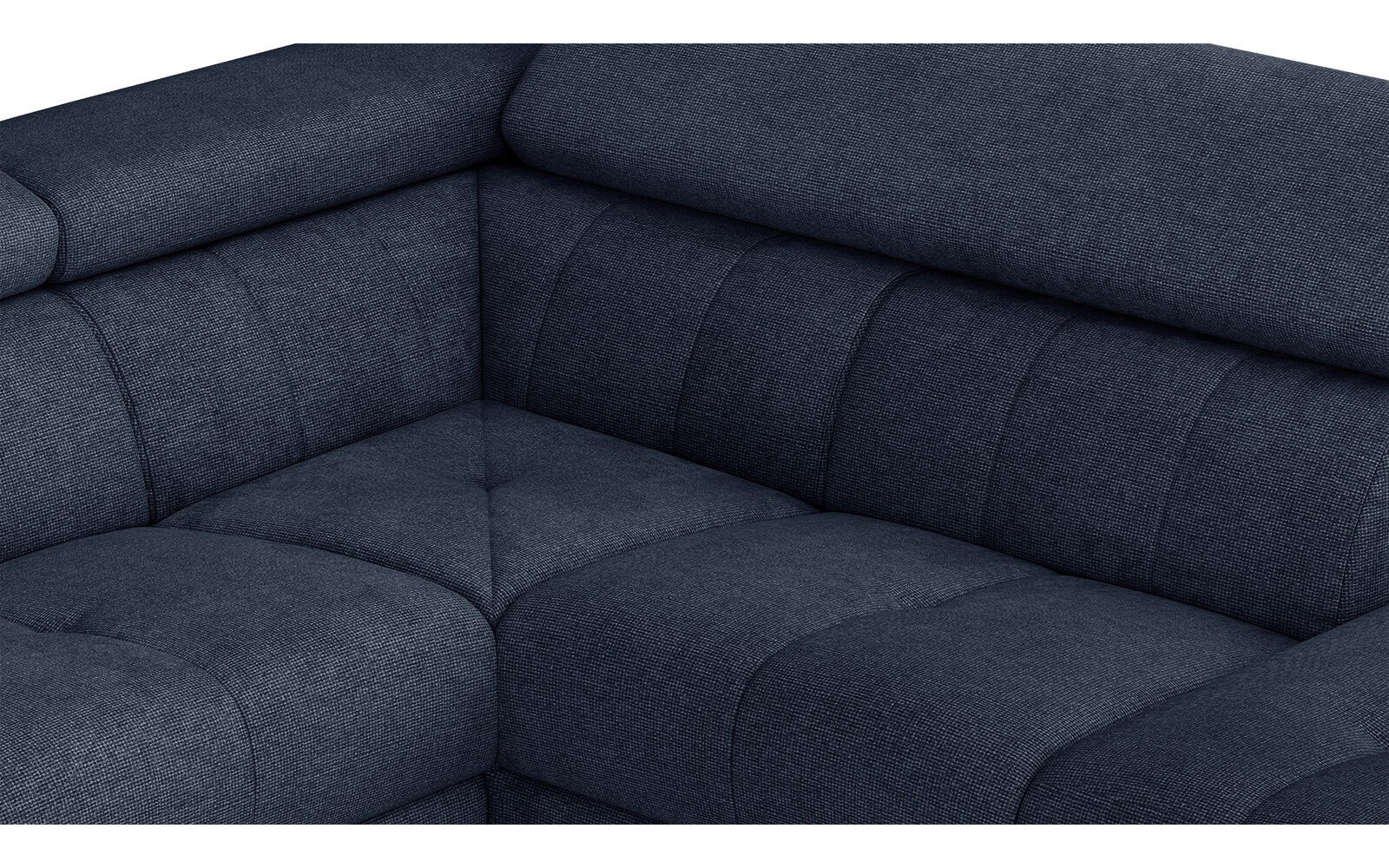 FIERO U-Form Ecksofa in Marineblau (Arano 12) – Tiefer Komfort in klassischem Marineblau.