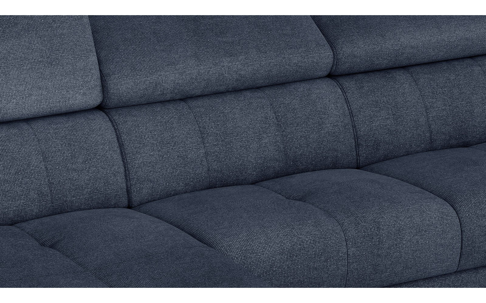 FIERO U-Form Ecksofa in Marineblau (Arano 12) – Tiefer Komfort in klassischem Marineblau.